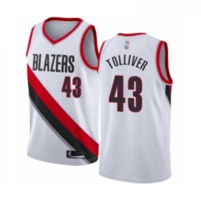 Womens Portland Trail Blazers 43 Anthony Tolliver Swingman White Basketball Jersey Association Edition