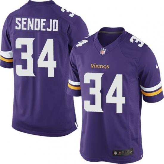 Men Nike Minnesota Vikings #34 AndreW Sendejo Purple Limited NFL Jersey