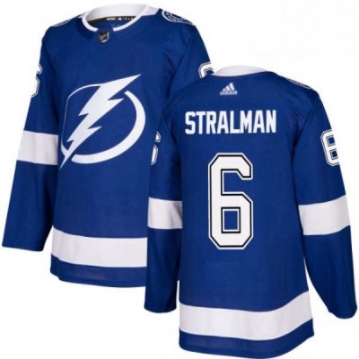 Mens Adidas Tampa Bay Lightning 6 Anton Stralman Authentic Royal Blue Home NHL Jersey