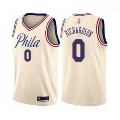 Womens Philadelphia 76ers 0 Josh Richardson Swingman Cream Basketball Jersey City Edition