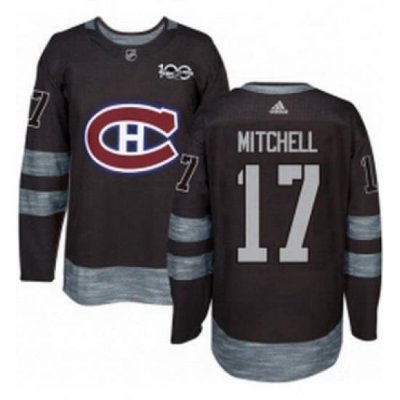 Mens Adidas Montreal Canadiens 17 Torrey Mitchell Premier Black 1917 2017 100th Anniversary NHL Jersey