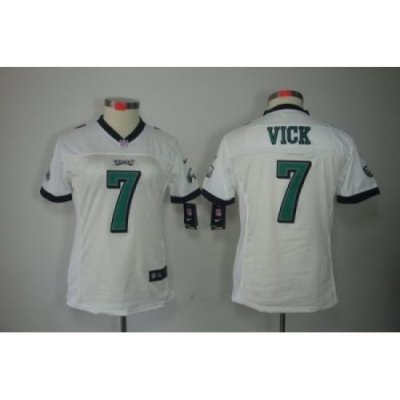 Women Nike Philadelphia Eagles 7# Michael Vick White Color Limited Jerseys