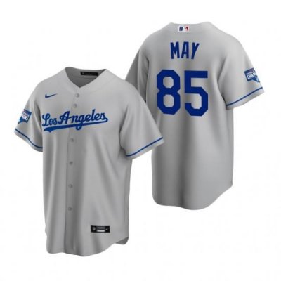 Youth Los Angeles Dodgers 85 Dustin May Gray 2020 World Series Champions Road Replica Jersey