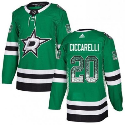 Mens Adidas Dallas Stars 20 Dino Ciccarelli Authentic Green Drift Fashion NHL Jersey