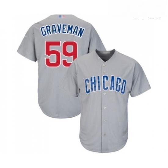 Mens Chicago Cubs 59 Kendall Graveman Replica Grey Road Cool Base Baseball Jersey