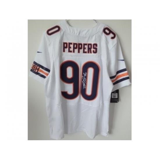 Nike Chicago Bears 90 Julius Peppers White Elite Signed NFL Jersey