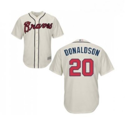 Youth Atlanta Braves 20 Josh Donaldson Replica Cream Alternate 2 Cool Base Baseball Jersey