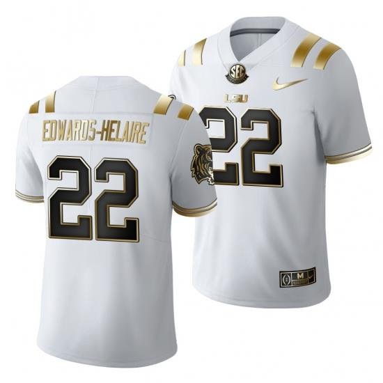 Lsu Tigers Clyde Edwards Helaire Golden Edition Limited Nfl White Jersey