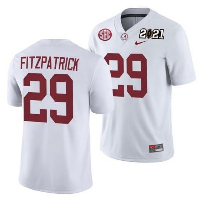 Alabama Crimson Tide Minkah Fitzpatrick White 2021 Rose Bowl Champions College Football Playoff College Football Playoff Jersey