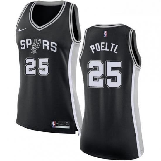 Womens Nike San Antonio Spurs 25 Jakob Poeltl Swingman Black NBA Jersey Icon Edition