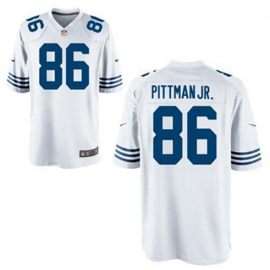 Men Nike Colts 86 Michael Pittman Jr. White Vapor Limited Stitched NFL Jersey