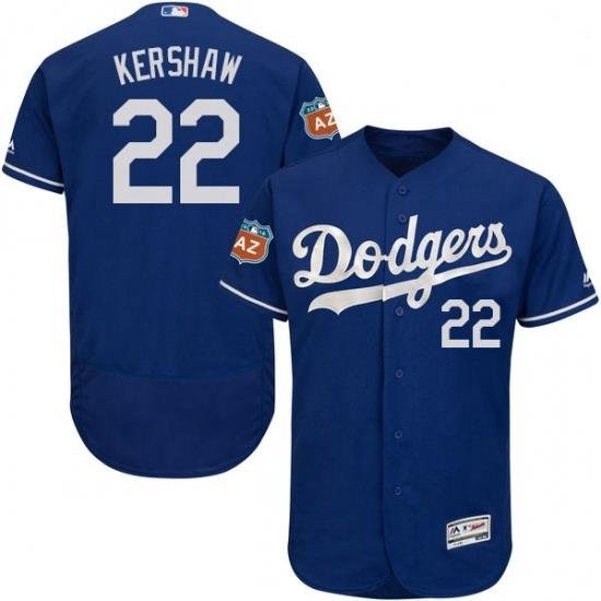 Mens Majestic Los Angeles Dodgers 22 Clayton KershaW Royal Blue Flexbase Authentic Collection MLB Jersey