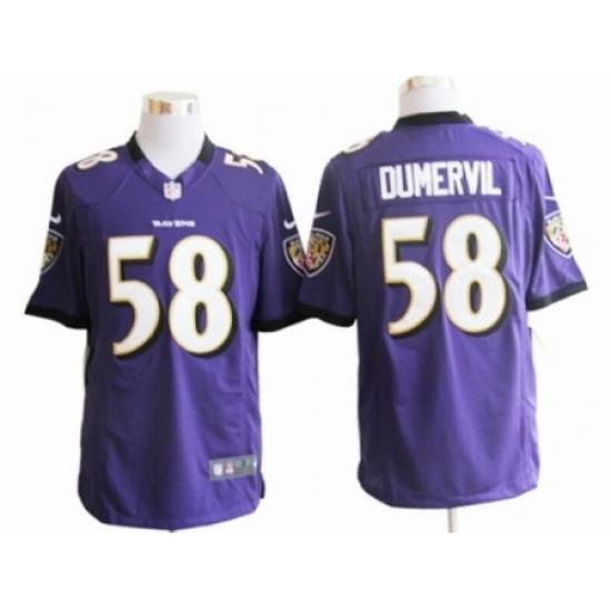 Nike Baltimore Ravens 58 Elvis Dumervil purple Game NFL Jersey