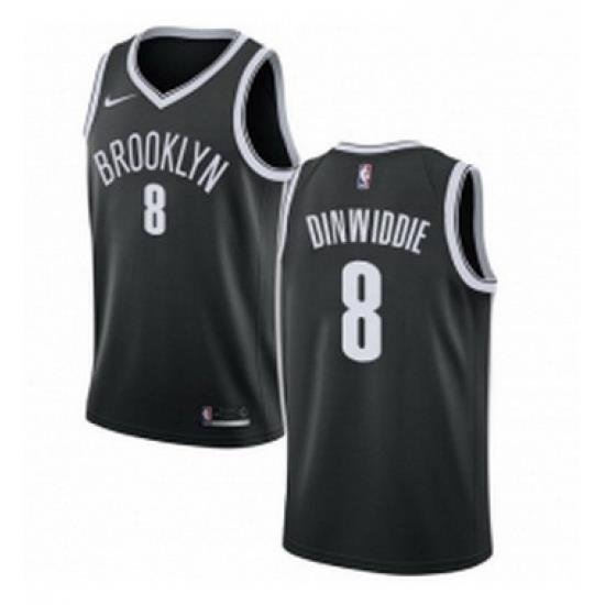 Youth Nike Brooklyn Nets 8 Spencer Dinwiddie Swingman Black NBA Jersey Icon Edition