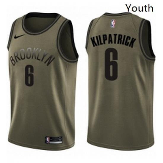 Youth Nike Brooklyn Nets 6 Sean Kilpatrick Swingman Green Salute to Service NBA Jersey