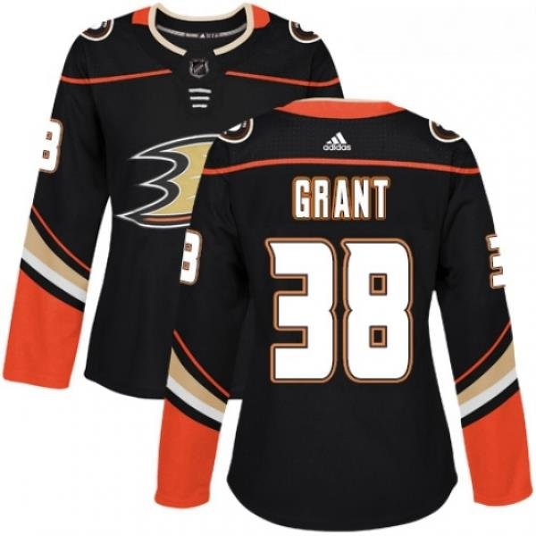 Womens Adidas Anaheim Ducks 38 Derek Grant Premier Black Home NHL Jersey