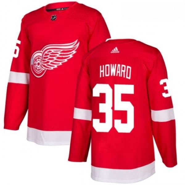 Youth Adidas Detroit Red Wings 35 Jimmy Howard Authentic Red Home NHL Jersey