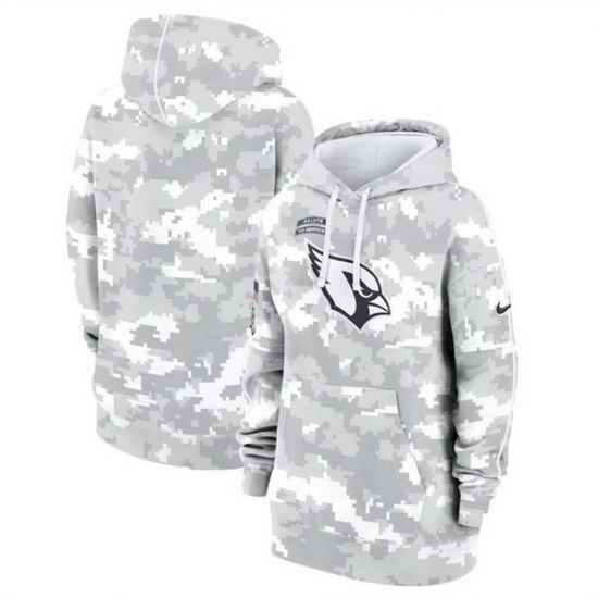 Women Arizona Cardinals 2024 Arctic Camo Salute To Service Club Fleece Pullover Hoodie