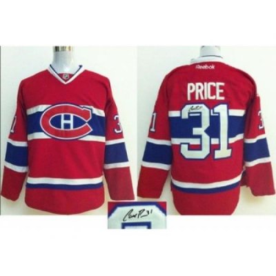 Montreal Canadiens #31 Carey Price Red Autographed Stitched NHL