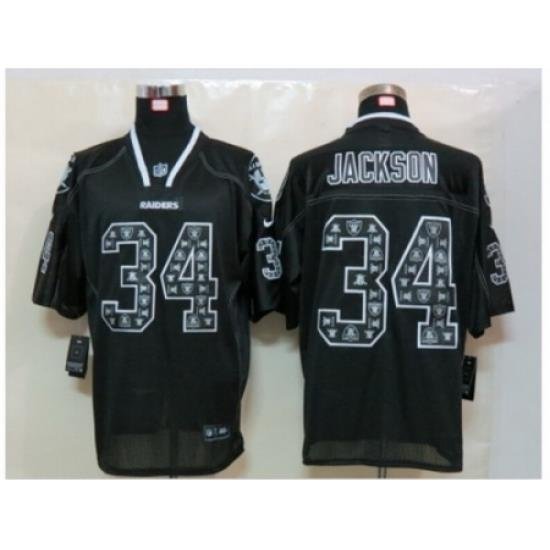 Nike Oakland Raiders 34 Bo Jackson Black Elite Lights Out NFL Jersey