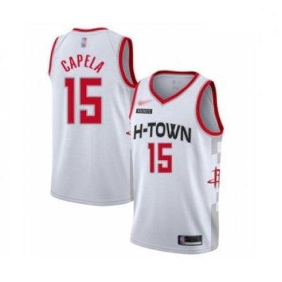 Rockets 15 Clint Capela White Basketball Swingman City Edition 2019 20 Jersey