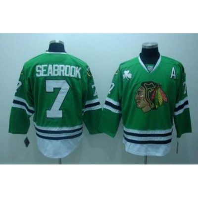 Chicago Blackhawks #7 Brent Seabrook Green Jerseys