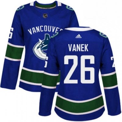 Womens Adidas Vancouver Canucks 26 Thomas Vanek Premier Blue Home NHL Jersey