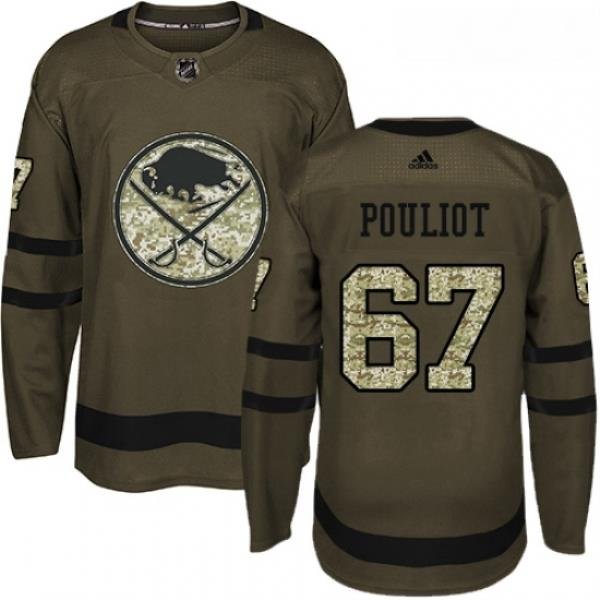 Youth Adidas Buffalo Sabres 67 Benoit Pouliot Premier Green Salute to Service NHL Jersey