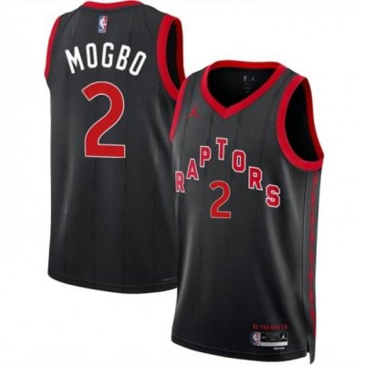 Men Toronto Raptors 2 Jonathan Mogbo Black 2024 Draft Statement Edition Stitched Basketball Jersey