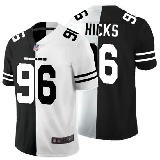 Nike Bears 96 Akiem Hicks Black And White Split Vapor Untouchable Limited Jersey