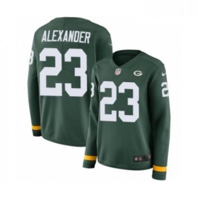 Womens Nike Green Bay Packers 23 Jaire Alexander Limited Green Therma Long Sleeve NFL Jersey