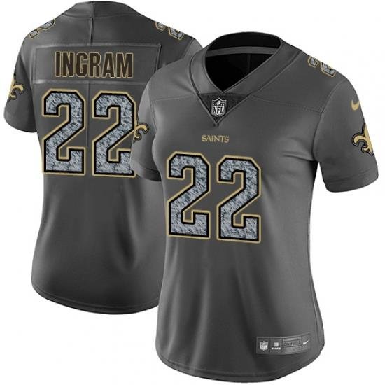 Nike Saints #22 Mark Ingram Gray Static Womens NFL Vapor Untouchable Game Jersey