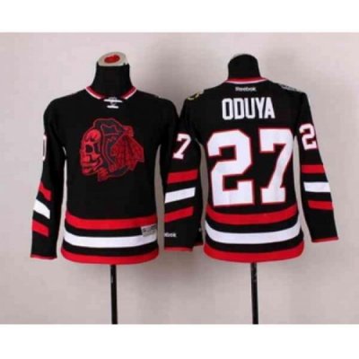 youth nhl jerseys chicago blackhawks #27 oduya black[the skeleton head][oduya]