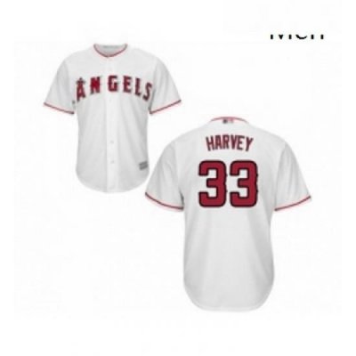 Mens Los Angeles Angels of Anaheim 33 Matt Harvey Replica White Home Cool Base Baseball Jersey