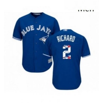 Mens Toronto Blue Jays 2 Clayton Richard Authentic Blue Team Logo Fashion Baseball Jersey