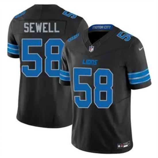 Youth Detroit Lions 58 Penei Sewell Black 2024 F U S E Alternate Vapor Limited Stitched Jersey