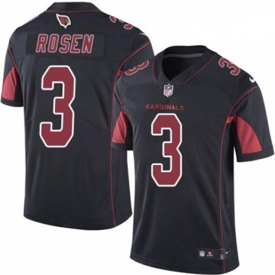 Men Nike Arizona Cardinals 3 Josh Rosen Elite Black Rush Vapor Untouchable NFL Jersey