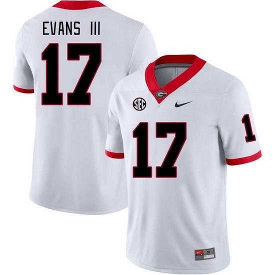 Men #17 Anthony Evans III Georgia Bulldogs College Football Jerseys Stitched-White