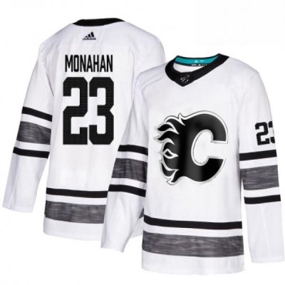 Mens Adidas Calgary Flames 23 Sean Monahan White 2019 All Star Game Parley Authentic Stitched NHL Jersey