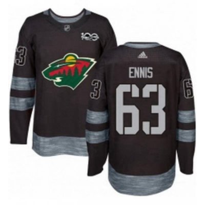 Mens Adidas Minnesota Wild 63 Tyler Ennis Authentic Black 1917 2017 100th Anniversary NHL Jersey