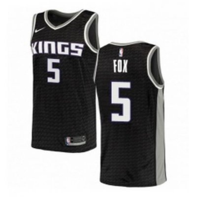 Youth Nike Sacramento Kings 5 DeAaron Fox Authentic Black NBA Jersey Statement Edition