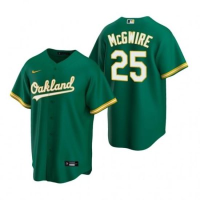 Mens Nike Oakland Athletics 25 Mark McGWire Green Alternate Stitched Baseball Jerse