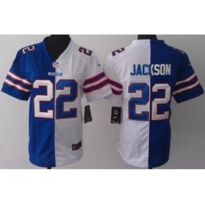 Women Nike Buffalo Bills 22 Fred Jackson Blue White Split Jerseys