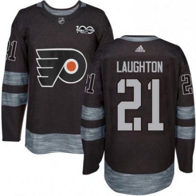 Mens Adidas Philadelphia Flyers 21 Scott Laughton Premier Black 1917 2017 100th Anniversary NHL Jersey