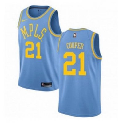 Womens Nike Los Angeles Lakers 21 Michael Cooper Swingman Blue Hardwood Classics NBA Jersey