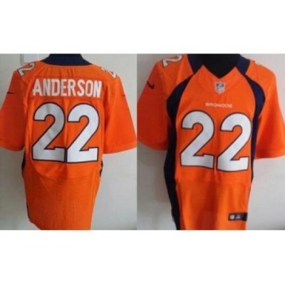 Nike Denver Broncos 22 CJ Anderson Orange Elite NFL Jersey