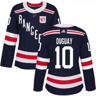 Womens Adidas New York Rangers 10 Ron Duguay Authentic Navy Blue 2018 Winter Classic NHL Jersey