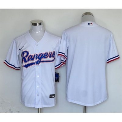 Men Texas Rangers Blank White Cool Base Stitched Baseball Jersey