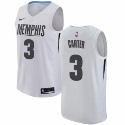 Womens Nike Memphis Grizzlies 3 Jevon Carter Swingman White NBA Jersey City Edition