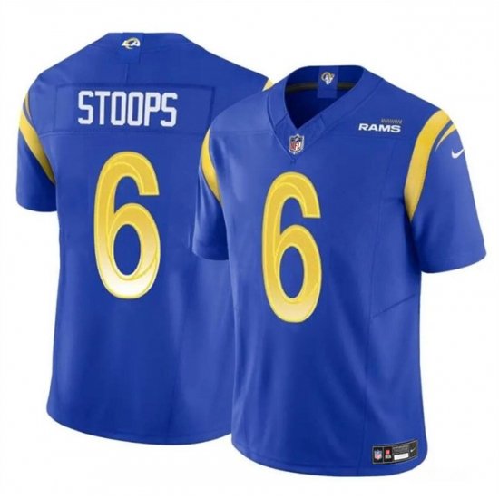 Men Los Angeles Rams 6 Drake Stoops Blue 2024 Draft F U S E Vapor Untouchable Stitched Football Jersey